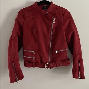Zara Women's Red Biker Jacket